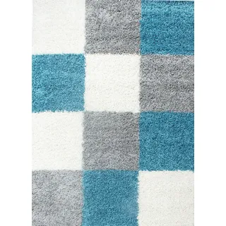 KADIMA DESIGN Rhein Hochflorteppich 120 x 170 cm Türkis