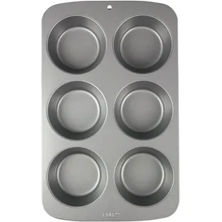 Große antihaftbeschichtete Muffinform mit 6 Löchern aus Karbonstahl, Silver
