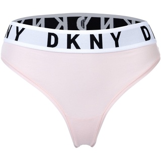 DKNY Damen String - Tanga, Cotton Modal Stretch, Logobund, einfarbig Rosa S
