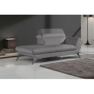 Egoitaliano "Sueli, extravagantes Design und erstklassiger Sitzkomfort", Solitärmöbel, hochwertiger Lederbezug, inklusive Kopfteilverstellung grau