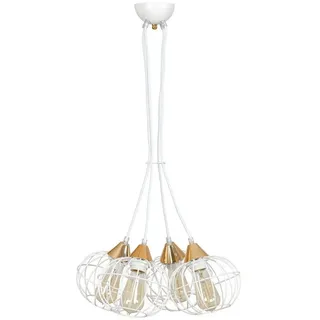famlights Pendelleuchte famlights, Pendelleuchte Mirko aus Metall in Weiß weiß Ø 40,00 cm x 80,00 cm