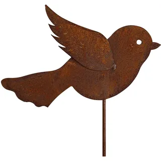Gartenstecker Rost Vogel 113 cm Edelrost Gartendeko Metall Rostdeko
