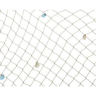 Decoris Fischernetz mit Muscheln 100x140cm Baumwolle Maritim Dekonetz Wanddeko Hängedeko