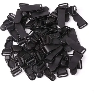Awasa Strapshaken 50 x Korsettbein-Strumpfband-Gürtelclip-Haken Straps-Enden Strumpfwaren Strumpf Griffe Schwarz