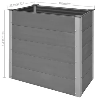 vidaXL Garten-Hochbeet WPC 100 x 50 x 91 cm Grau