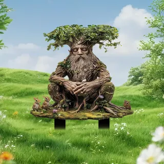 Generisch Gartendeko für Draußen Wetterfest Gartenfiguren für Draußen Wetterfest Gartendeko für Elfen Figuren Garten Harz Figuren 2D Teich Deko Geschenk (Color B)