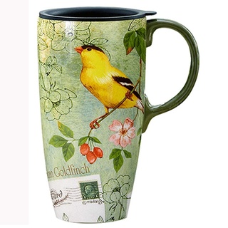 Kaffeetassen KaffeeTasse Keramiktasse mit Deckel, Home Water Cup Paar Tasse, große Kapazität handgemalte Blume Teetasse Milch Kaffeetasse, 500ml (Color : GreenB, Size : 500ml)