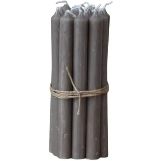 12er Pack dünne Stabkerzen H:13 cm Ø:1,2 cm div. Farben Brenndauer 2,5 Stunden Advent Weihnachten, Farbe:Leinen