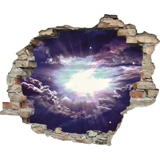 queence Wandtattoo lila Wolken (1 St), Wandsticker, Wandbild, selbstklebend, 3D, Wanddurchbruch lila
