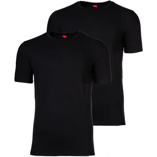s.Oliver Herren T-Shirt, 2er Pack - Basic, Rundhals, einfarbig, Schwarz 2XL