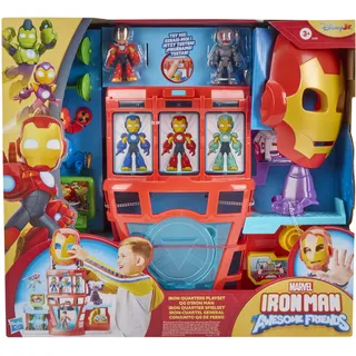 Hasbro - Marvel Iron Man and his Awesome Friends elektronisches Iron Quartier Spielset für Jungen und Mädchen