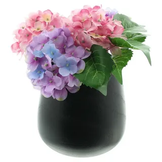 Dekoleidenschaft Dekovase "Black" aus Holz, schwarz, Holzvase, Übertopf, Tischvase, Vase schwarz