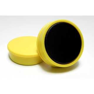 Organisationsmagnet mit Farbiger Kunststoffkappe, 30mm, gelb, 20 Stück – Befestigungsmagnet, Glastafelmagnet, Kühlschrankmagnet, Whiteboardmagnet