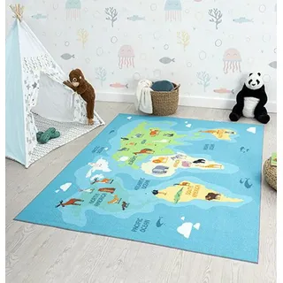 The CarPET Happy Life Kinderteppich 120 x 160 cm Blau
