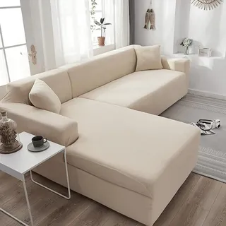 VEAI Sofabezug L Form Couchbezug Ecksofa Sofahusse Stretch Sofa überzug für 1/2/3/4 Sitzer(L-förmiges Ecksofa erfordert Zwei)(M,3-Sitzer (190-230 cm))