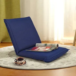 GOPLUS Klappbarer Bodenstuhl, Bodensessel mit 6-stufig Verstellbarer Rückenlehne, Bodensofa mit Abnehmbarem Bezug, Gepolstert, zur Meditation für... - Blau