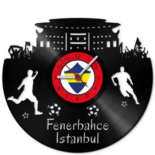 GRAVURZEILE Schallplattenuhr Fenerbahce Istanbul - 100% Vereinsliebe - Upcycling Design Wanduhr aus Vinyl Made in Germany