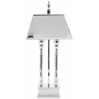 Mirabeau Tischleuchte Tischlampe Pantin silber, stilvolles Interieur, Für zwei Glühlampen silberfarben