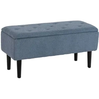 Homcom Truhenbank Samt Blau 38 x 45 x 95 cm