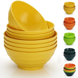 Evanda plastik müslischüssel Set mit 8er, 2 Größen 500/1000ml Unzerbrechliche wiederverwendbare leichte bowl schüssel, suppenschüssel für Allzweck, BPA-frei, Kunststoffschalen