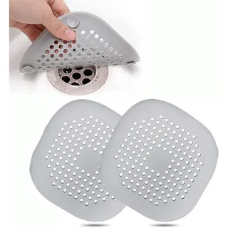 CCLKHY Abflusssieb Silikon Haarfänger Dusche Badewanne Abflussabdeckung, Abflusssieb für Badezimmer Badewanne und Küche Grau