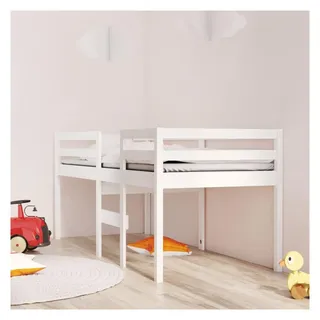 vidaXL Hochbett 80 x 200 cm Kiefer massiv weiß