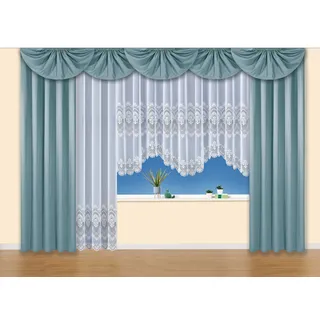 WECKBRODT Mittelbogen WECKBRODT "Nicoletta", blau (hellblau), B:100cm H:40cm, Polyester, Gardinen, Querbehang, Gardine, Store, blickdicht