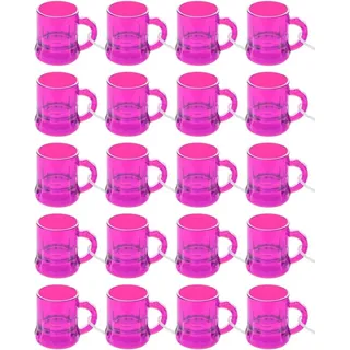 20er-Set Schnapsgläser zum Umhängen mit Henkel, Shotgläser für Partys, bunte Likörgläser, Aperitif-Gläser, Dessertgläser, vielseitig einsetzbar Ramazzotti & Jägermeister (Pink)