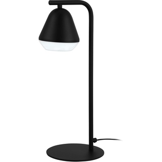 EGLO Tischlampe Palbieta, 1 flammige Tischleuchte Industrial, Nachttischlampe aus Stahl und Kunststoff, Wohnzimmerlampe in Schwarz, Satiniert, Lampe mit Schalter, GU10 Fassung
