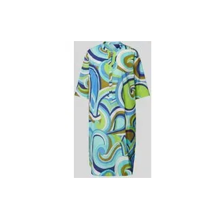 Knielanges Kleid mit Allover-Print, Blau, 40