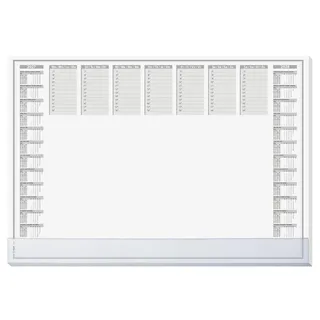 Sigel Papier-Schreibtischunterlage DIN A2 Kalender 2027-2028 Schutzleiste | H7366, Transparente Schutzleiste und Kantenschutz mit 40 Blatt