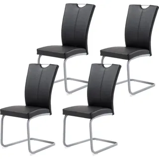 Hti-Living Schwingstuhl Jean Kunstleder schwarz 4er Set