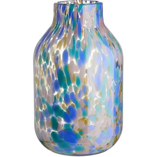 BUTLERS Vase Confetti Klarglas Blau Höhe 28cm - Dekovase für Tischdeko, Blumenvase für Regal - Dekoration Fensterbank Deko Wohnzimmer