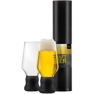 EISCH Biergläserset Bierseidel Bierkrug Bierkelch Craft Beer Bierbecher Experts Black – 2 Stück in Geschenkröhre 450ml