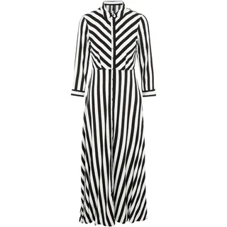 Yas Hemdblusenkleid Schwarz/Weiß Gestreift M