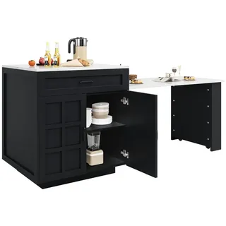 ANYSUN Bartisch Ausziehbarer Kücheninsel, Reversibel Tisch (Set, 1Tisch), Breite 202 cm schwarz