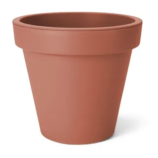 Kunststoff Pflanzkübel XXL groß - 58 cm/Terracotta - Blumenkübel rund Indoor / Outdoor - Garten Pflanztopf Blumentopf Pflanzgefäß Übertopf - Orange