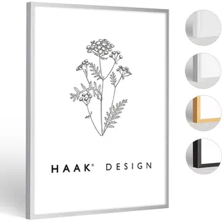 Haak HaakDesign schmaler Bilderrahmen Alena Aluminium Alubilderrahmen 45 x 60 cm Aluminium Natur Fotorahmen, Geschenkidee