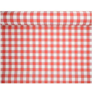 Papstar Tischdecke Vichy Karo 88163 100 x 500 cm Rot, Weiß