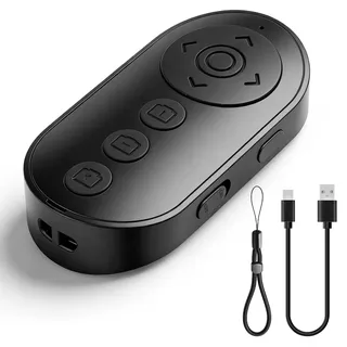 Kabelloser Kamera-Fernauslöser: Wireless Fernauslöser, Bluetooth-FernausLöser mit Zoom & Foto/Video-Steuerung, Multifunktionale Bluetooth Fernbedienung Wiederaufladbar, für Selfies Lesen und Videos