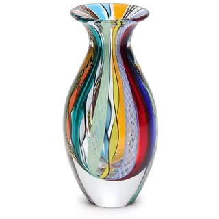 Cá d'Oro Kleine Glasvase im Hippie-Stil, farbige Stangen, mundgeblasen, Kunstglas im Murano-Stil, Modell Nr. 2