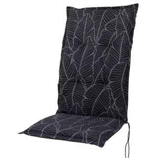 Sun Garden Hochlehnerauflage Hochlehner Prato 90919-700 anthrazit Blätter 122x54x7 cm Sun Garden, (1 St), Halteband verstellbar mit Bindebändern
