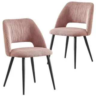 B&D home VICKY 2er Set, Kordstoff Rosa - (B)53 x (H)81 x (T)58 cm | Gr.: onesize