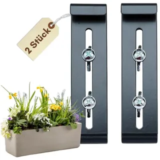 Plastia FixPot Blumenkastenhalterung Fensterbank 2er Set anthrazit