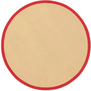 Sisalteppich CARPETFINE "Sisal" Teppiche Gr. Ø 120 cm, 5 mm, 1 St., rot Esszimmerteppiche mit farbiger Bordüre, Anti-Rutsch Rückseite
