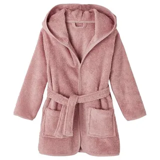 vertbaudet Bademantel Kinder Bademantel mit Kapuze, Frottee grün|rosa 98/104