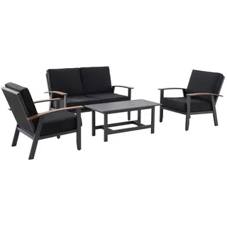 Royal Garden Berlin Set 4-teilig Gartenlounge schwarz