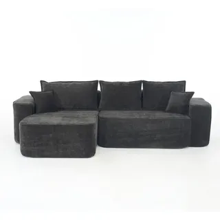 Luhomfu Ecksofa, Schwarz, Textil, 262x144 cm, Wohnzimmer, Sofas & Couches, Wohnlandschaften, Ecksofas