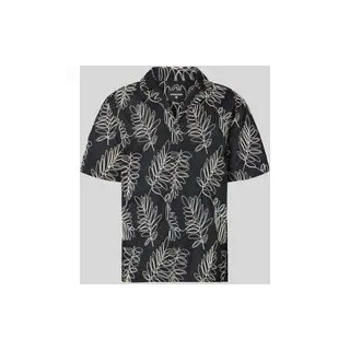 Relaxed Fit Freizeithemd aus Baumwoll-Mix, Black, L