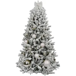 Laalu Weihnachtsbaum, Weiß, Silber, Kunststoff, Tanne, 180 cm, Dekoration, Weihnachtsdekoration, Weihnachtsbäume & Zubehör
